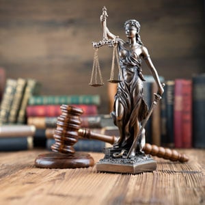 Lady Justice with scales and a gavel - Escamilla Law Firm, PLLC